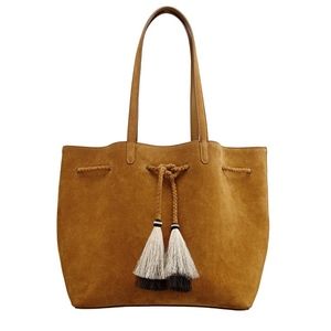Loeffler Randall Calf Hair Tassel Suede Drawstring